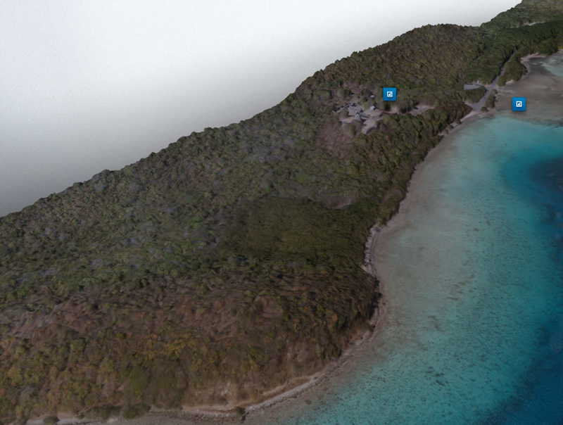 An aerial shot of St John from CyArk's website.