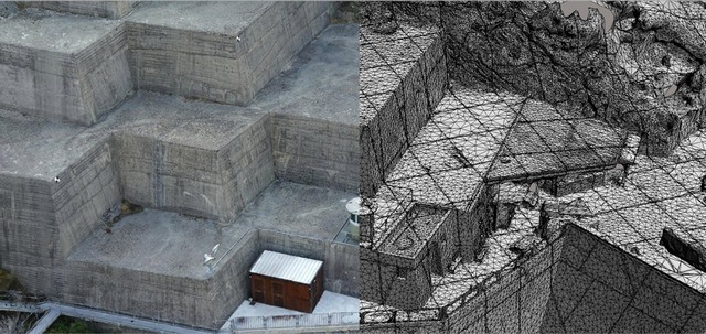 A 3D mesh of the dam produced by ContextCapture
