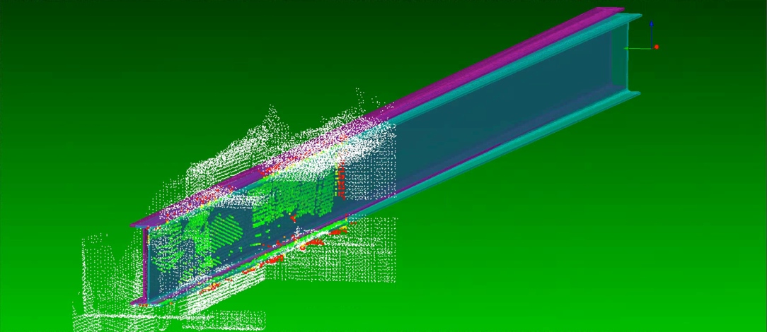 Verity's deviation analysis on a beam obscured by a wall.
