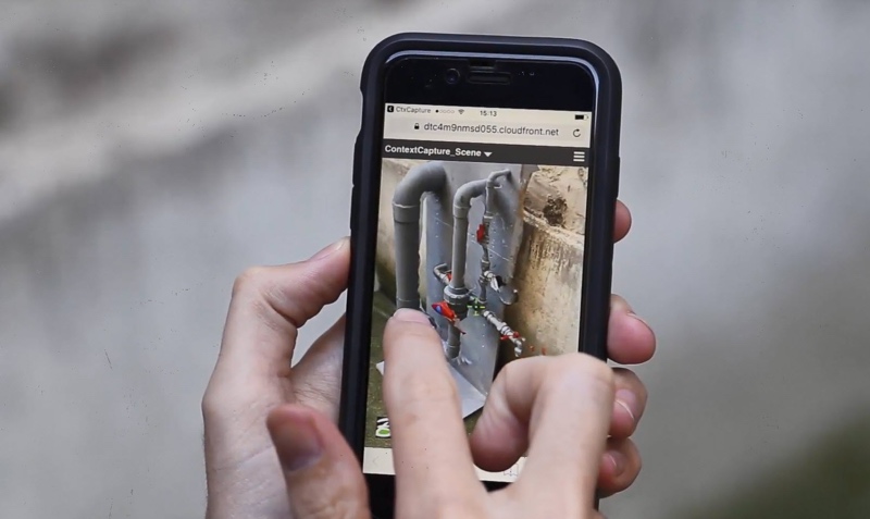 An image of an accurate 3D engineering-ready reality mesh using the ContextCapture mobile application. Image courtesy of Bentley Systems 