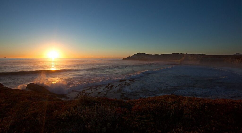 Sunset at the Dangermond: The sun sets on the Jack and Laura Dangermond Preserve. © Ian Boyle